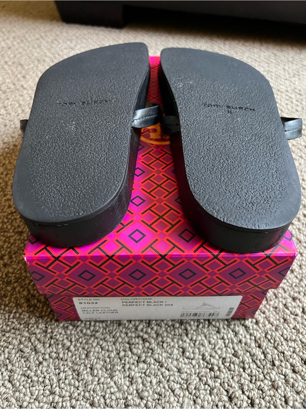 Tory Burch Miller Cloud Sandal Black Size 11 - Picture 6 of 7